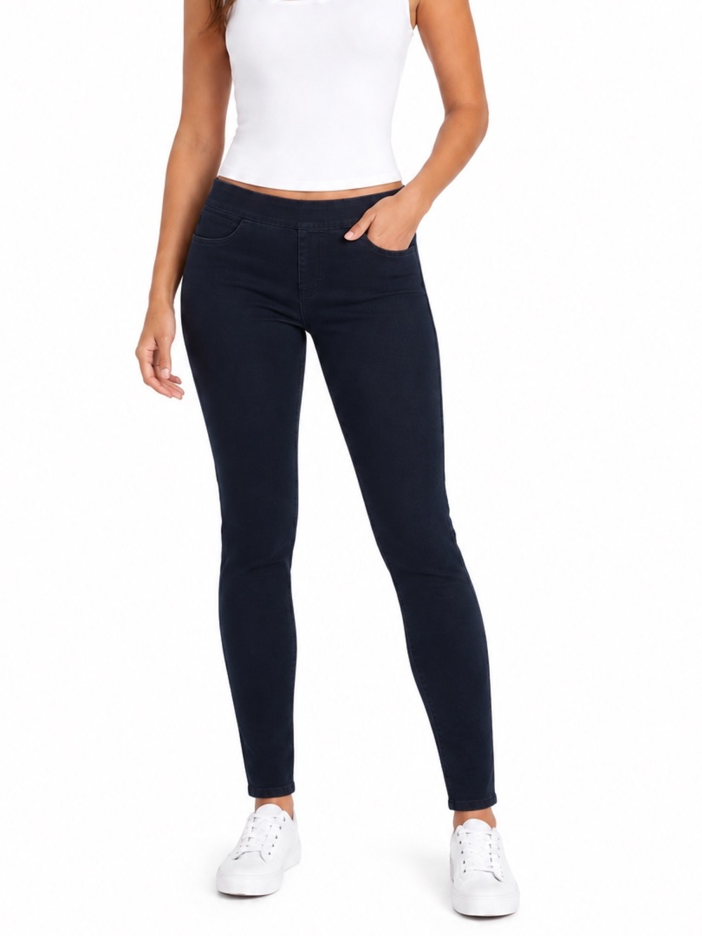 Old Navy Mid- Rise Rockstar Super Skinny Jeggings In Black Size 8